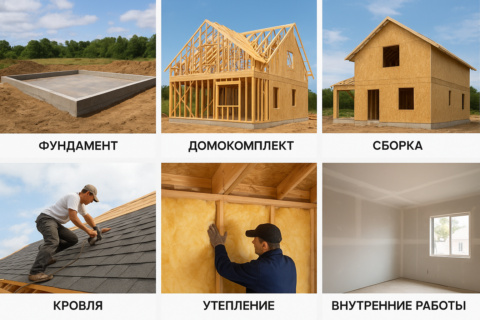 Этапы возведения дома 